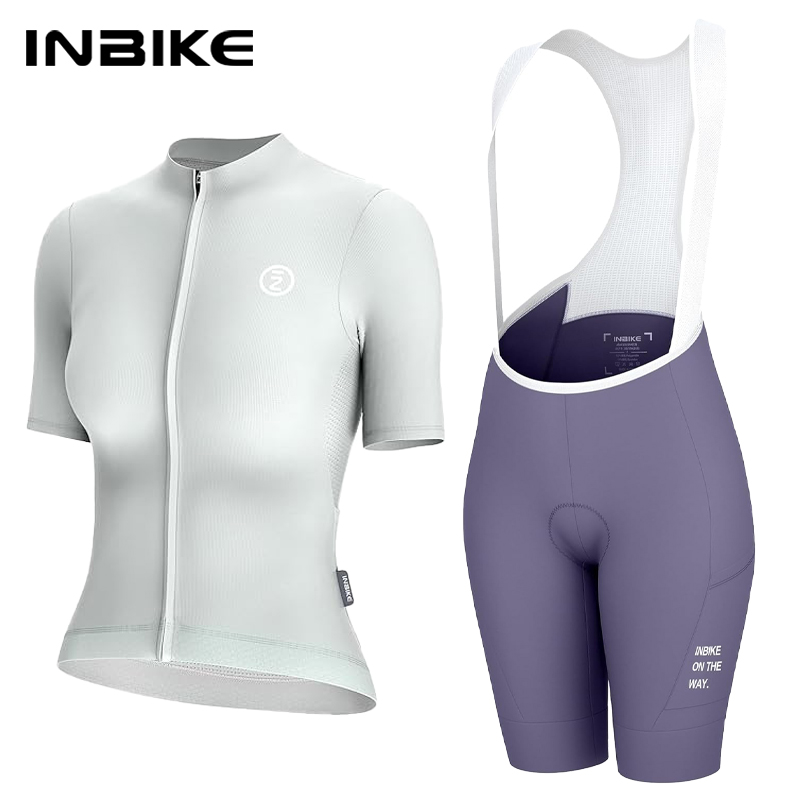 Cycling Bib Shorts - INBIKE Women's Cycling Jersey Set Road