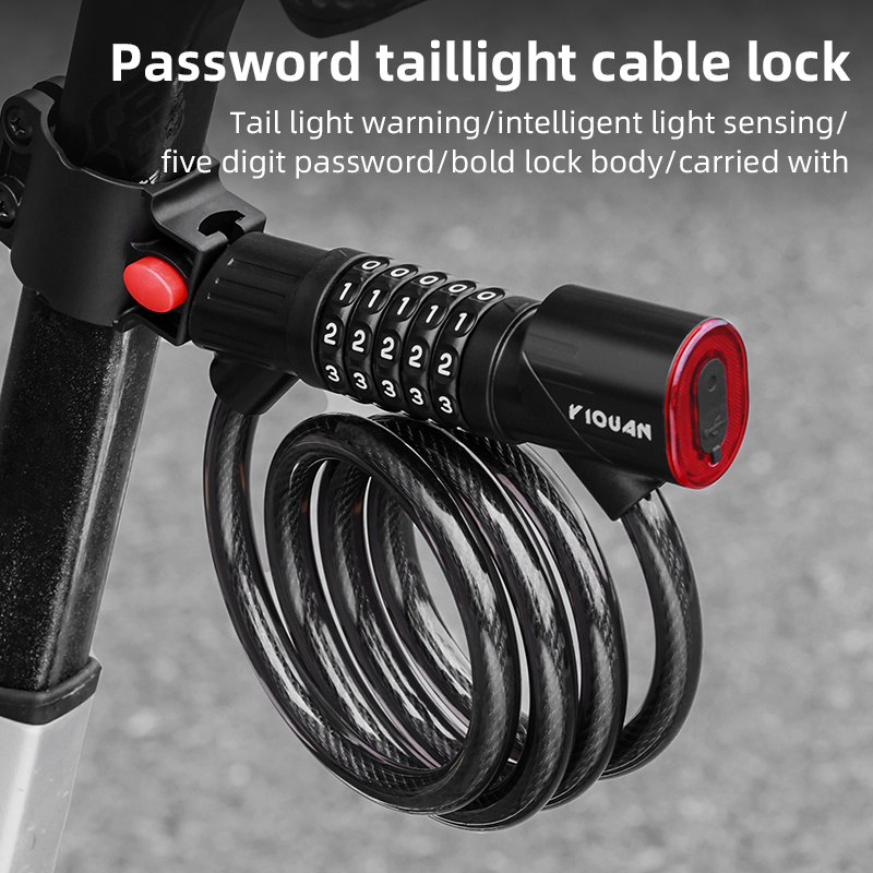Bicycle Steel Cable Lock 1.2m  - Bike Tail Light ulasan dan harga
