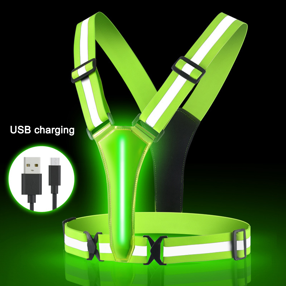 LED Running Vest USB Rechargea - Cycling Gear Clothing ulasan dan harga