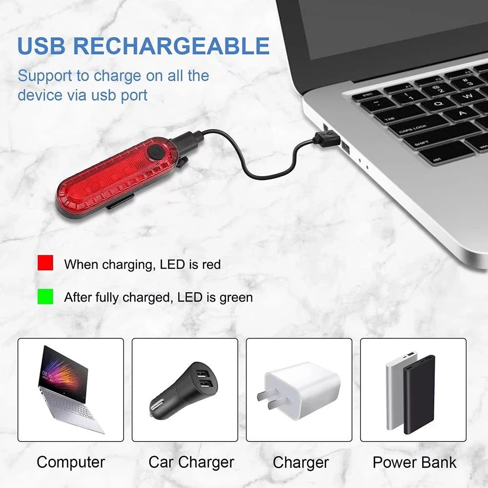 Bike Rear Tail Light USB Recha - Bicycle Helmet ulasan dan harga