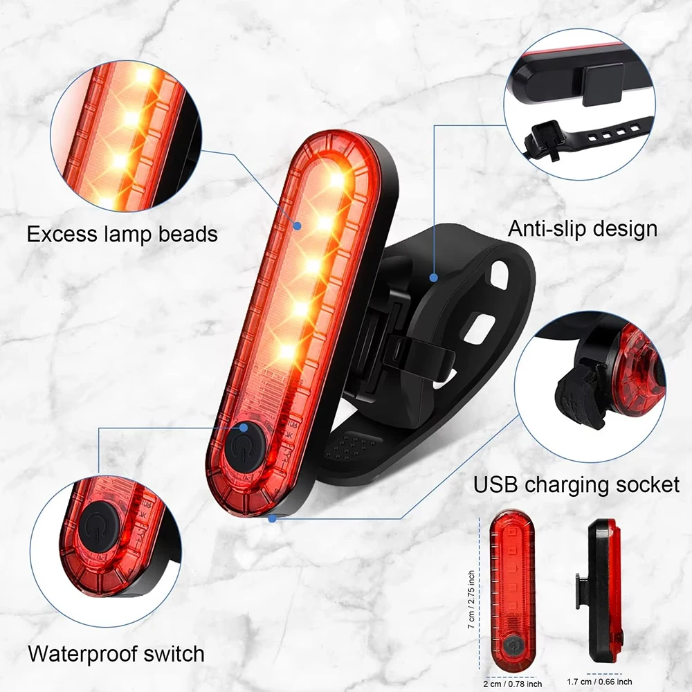 Bike Rear Tail Light USB Recha - Bicycle Helmet ulasan dan harga
