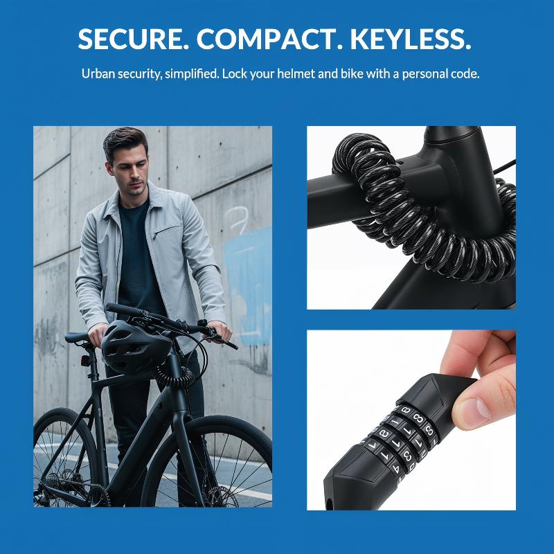 Motorcycle Helmet Lock Cable 4 - Bicycle Helmet ulasan dan harga